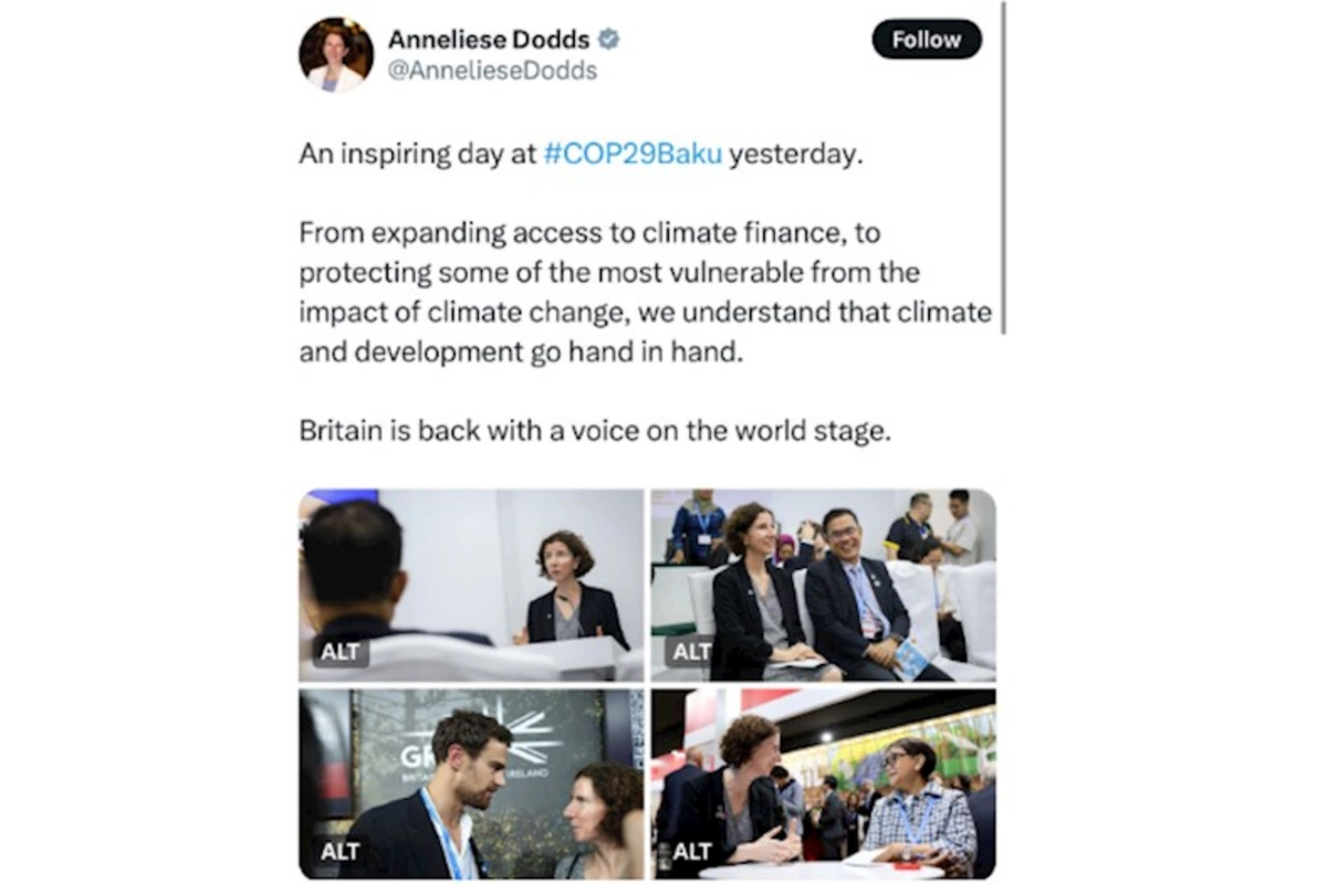 Britaniyanın inkişaf naziri: COP29-da ilhamverici bir gün keçirdik