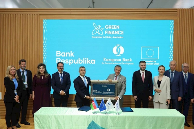 Bank Respublika və EBRD COP29 çərçivəsində yaşıl kredit sazişi imzalayıb — FOTOLAR Bank Respublika və EBRD COP29 çərçivəsində yaşıl kredit sazişi imzalayıb — FOTOLAR