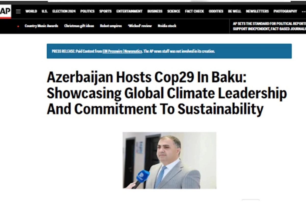 Vasif Həsənli dünyaca nüfuzlu Associated Press agentliyində COP29-dan yazdı — TAM MƏTN