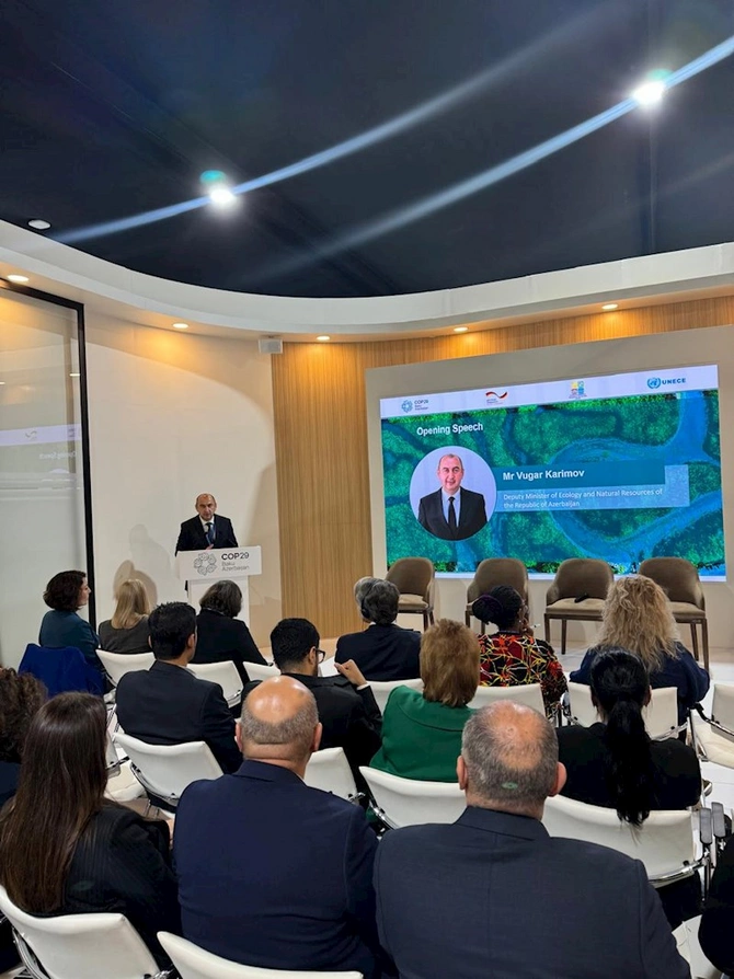 COP29-da iqlim dəyişikliyinin transsərhəd su resurslarına təsiri ilə bağlı məqsəd və hədəflər müzakirə edilib — FOTOLAR