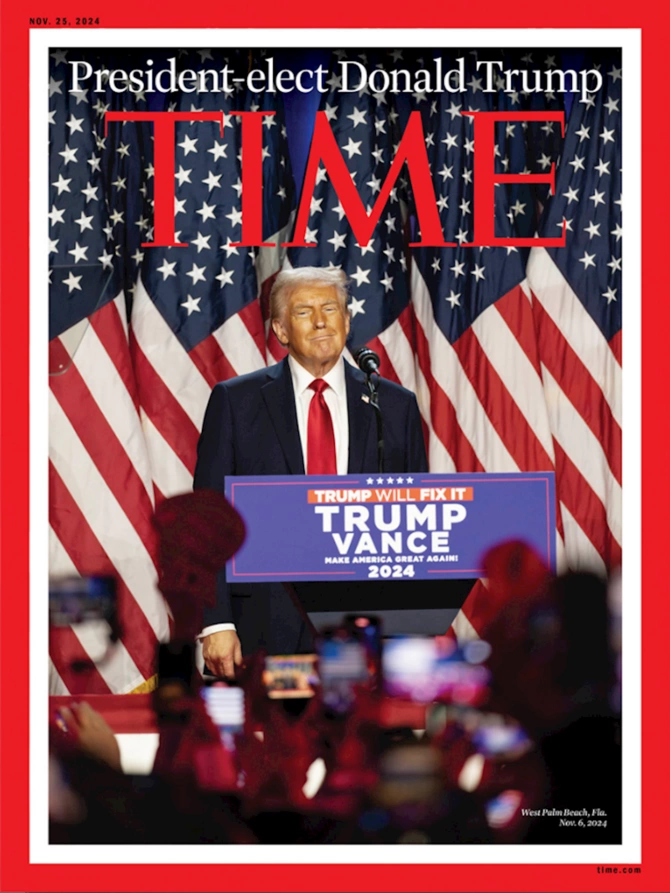 “Time” Trampı üz qabığına “Seçilmiş Prezident” kimi yerləşdirdi — FOTO “Time” Trampı üz qabığına “Seçilmiş Prezident” kimi yerləşdirdi — FOTO