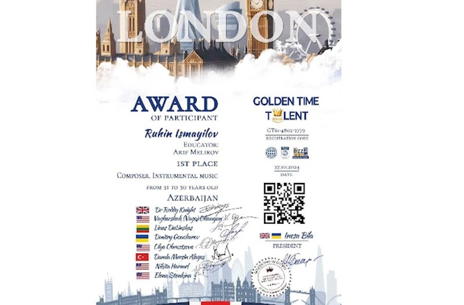 Qərbi azərbaycanlı gənc bəstəkar Londonda beynəlxalq müsabiqənin qalibi olub — FOTO Qərbi azərbaycanlı gənc bəstəkar Londonda beynəlxalq müsabiqənin qalibi olub — FOTO
