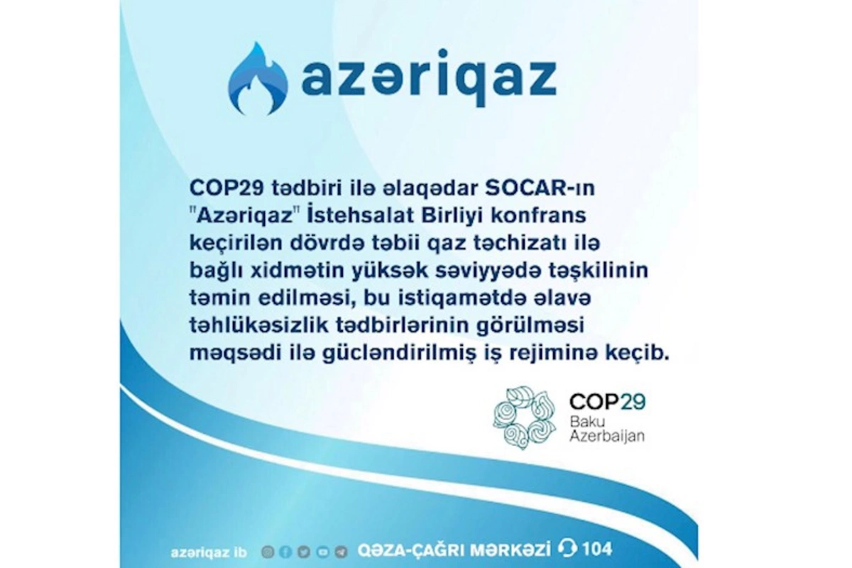 Azəriqaz gücləndirilmiş iş rejimində çalışır
