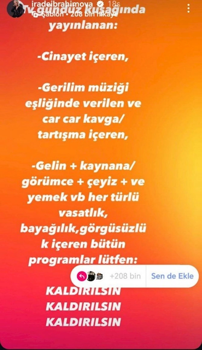 Həmin verilişlərin yayımı dayandırılsın — İradə İbrahimova Həmin verilişlərin yayımı dayandırılsın — İradə İbrahimova