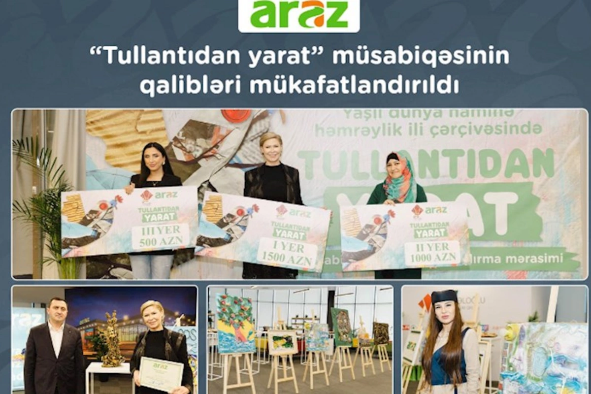 “Araz” supermarketlər şəbəkəsinin “Tullantıdan yarat” müsabiqəsinin qalibləri mükafatlandırılıb