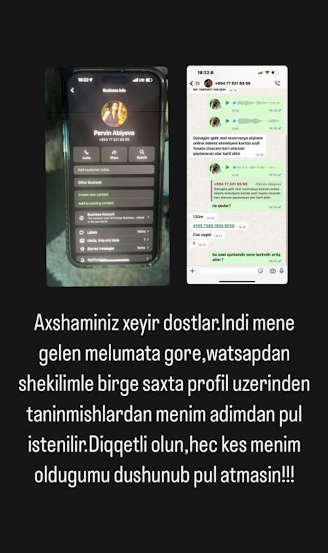 Pərvinə qarşı dələduzluq — FOTO Pərvinə qarşı dələduzluq — FOTO