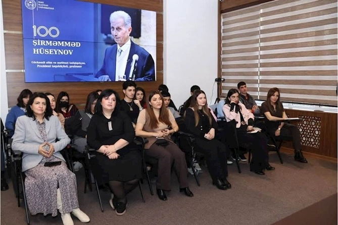 Bakı Slavyan Universitetində Şirməmməd Hüseynovun 100 illiyinə həsr olunmuş tədbir keçirilib — FOTOLAR Bakı Slavyan Universitetində Şirməmməd Hüseynovun 100 illiyinə həsr olunmuş tədbir keçirilib — FOTOLAR