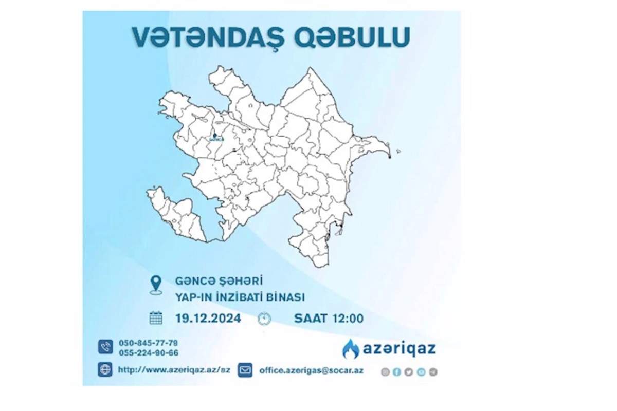 SOCAR-ın Azəriqaz İB rəhbərliyinin növbəti vətəndaş qəbulu keçiriləcək