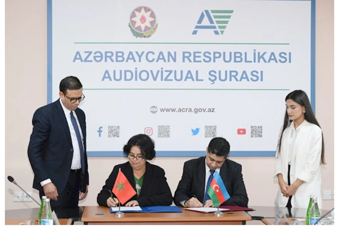 Audiovizual Şura ilə Mərakeşin Audiovizual Kommunikasiyalar üzrə Ali Qurumu arasında Əməkdaşlıq Memorandumu imzalanıb — FOTOLAR