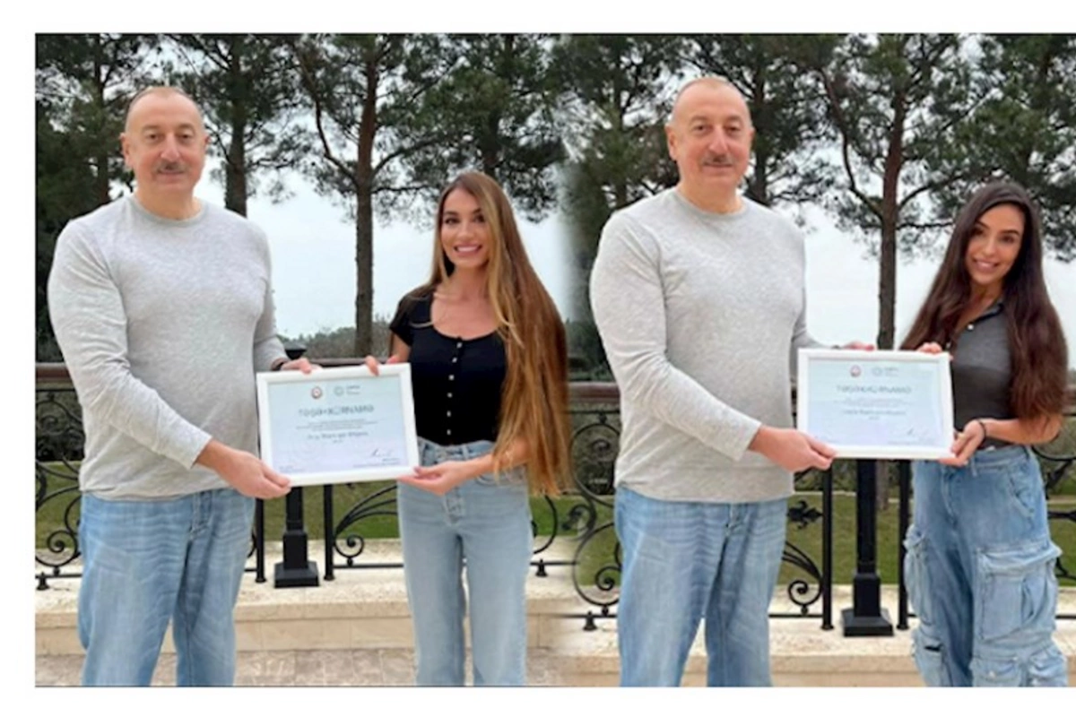 İlham Əliyev qızlarını da təltif etdi — FOTOLAR