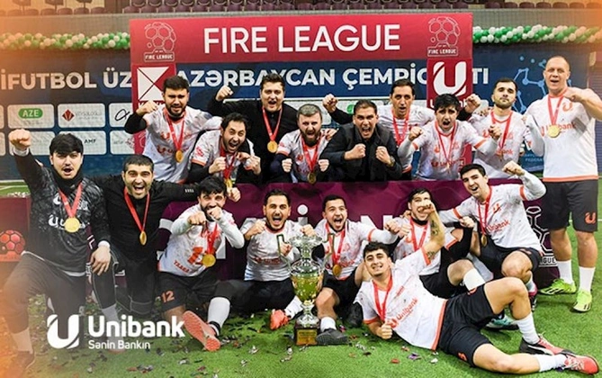 “Unibank” komandası futbol çempionatının qalibi olub — FOTO