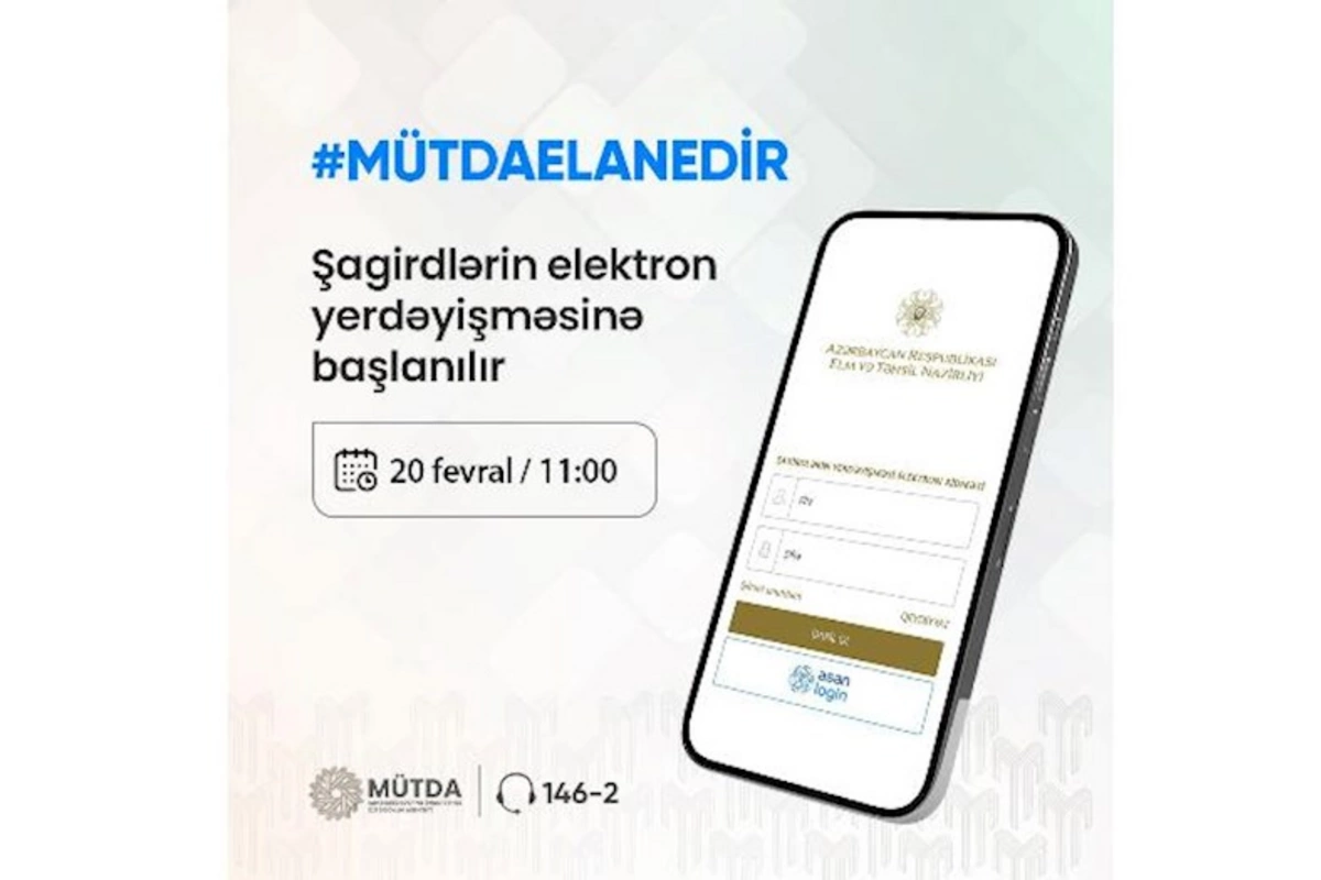 Şagirdlərin elektron yerdəyişməsinə başlanılır