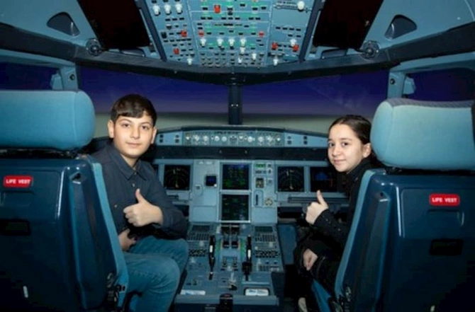 Şəhid övladları Pilotların Hazırlığı Mərkəzini ziyarət etdilər — VİDEO/FOTO