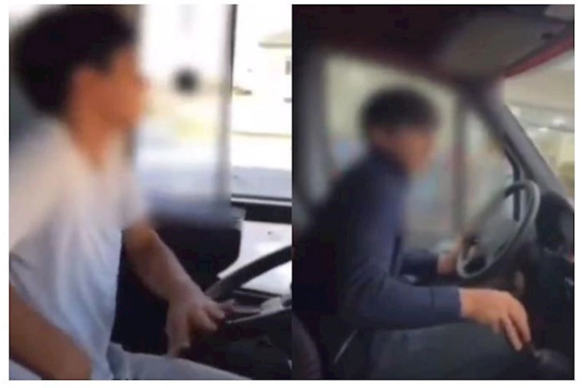 15 yaşlı uşaq avtobus sürdü, atası cəzalandırıldı — VİDEO