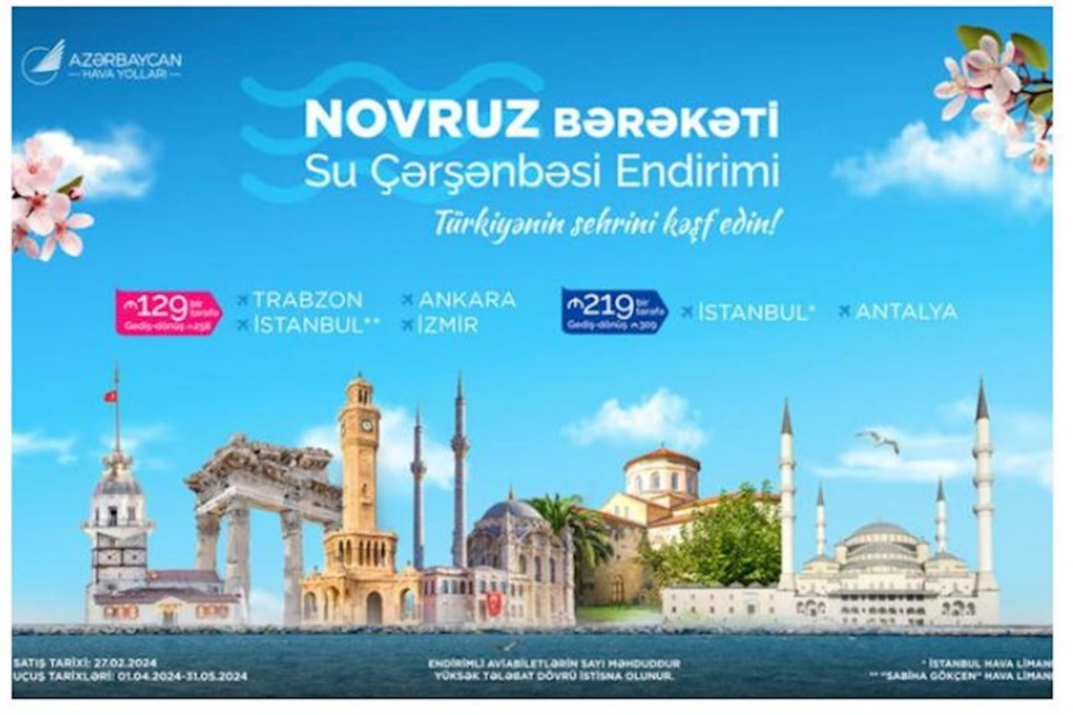 AZAL Türkiyənin bir sıra istiqamətləri üzrə yeni aksiyaya start verir