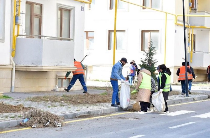 Abşeronda abadlıq-təmizlik işlərinə başlanıldı — FOTOLAR