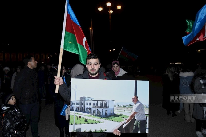 Bakıda İlham Əliyevə dəstək yürüşü keçirilir — FOTOLAR