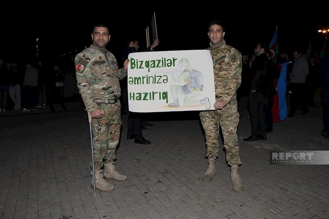 Bakıda İlham Əliyevə dəstək yürüşü keçirilir — FOTOLAR