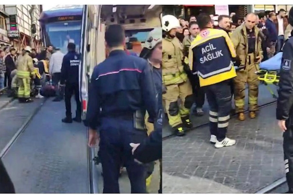 Türkiyədə tramvay piyadanı vurdu