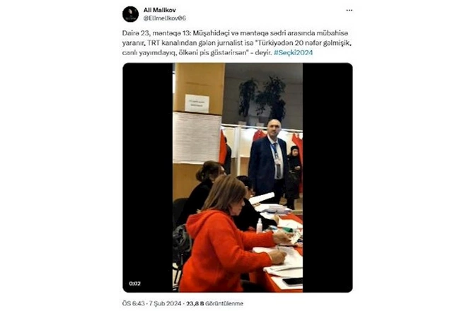 Seçki günü türk jurnalist ilə mühabisə edən “dövlət rəsmisinin” kimliyi bilindi