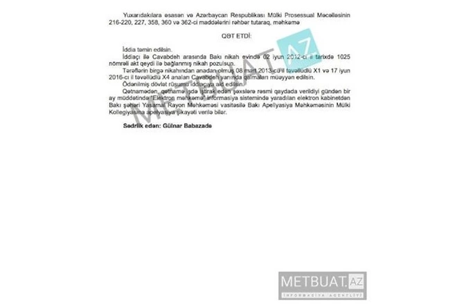 Sabir Rüstəmxanlının oğlu rəsmən boşandı — FOTOLAR
