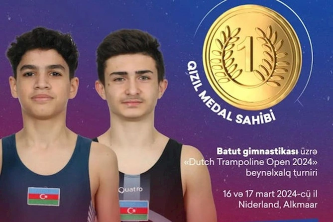 Ölkəmizin iki gimnastı Niderlandda qızıl medal qazanıb — FOTO