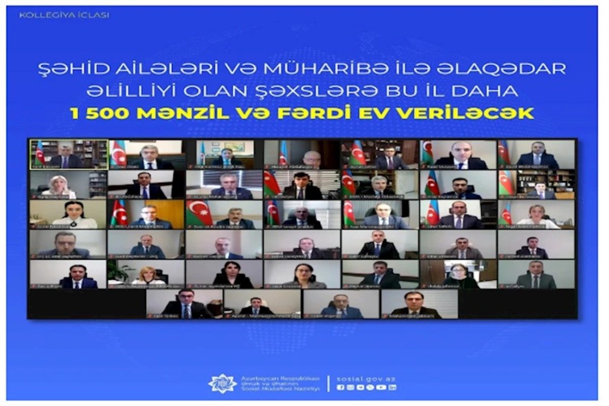 Şəhid ailələri və müharibə əlillərinə 1500 mənzil və fərdi ev veriləcək