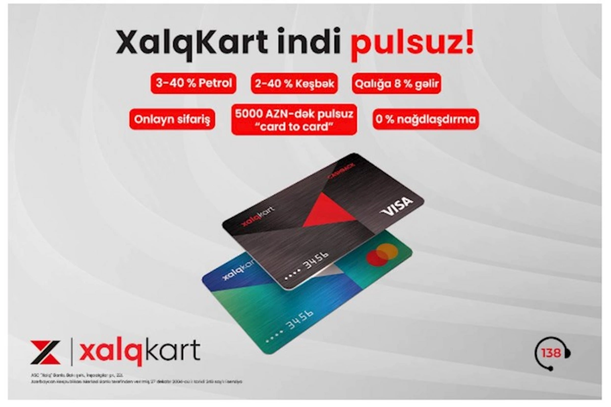 XalqKartı pulsuz əldə edin!
