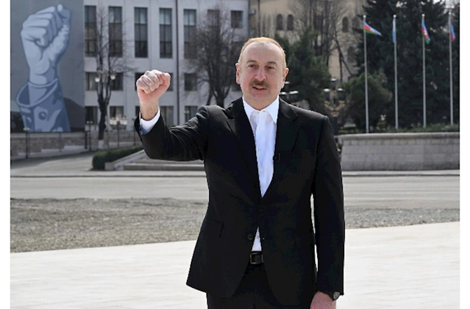Xankəndidə alovlanan Novruz tonqalı