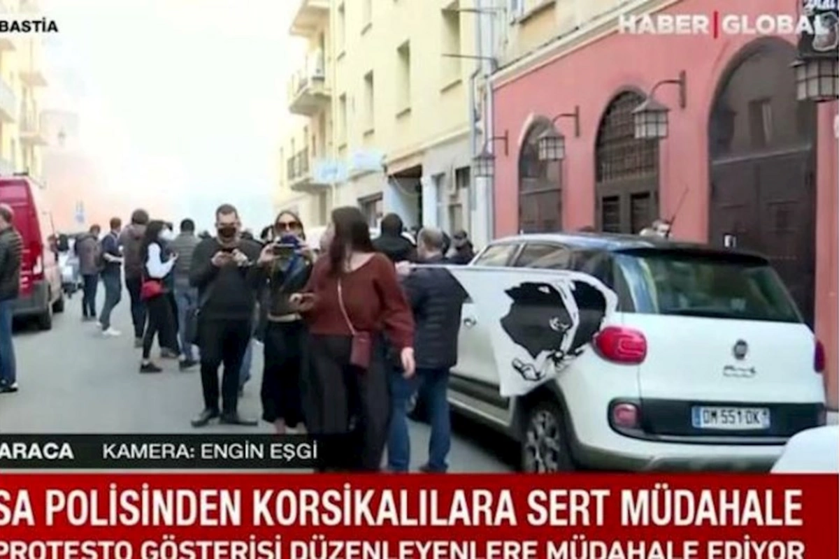 Fransa polisi Korsikada etirazçılara divan tutdu: “Haber Global”ın canlı yayımına da müdaxilə etdi — VİDEO