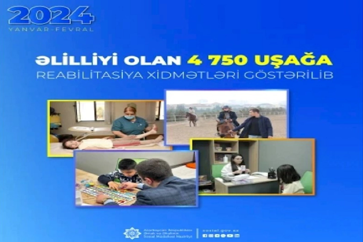 Əlilliyi olan 4700-dən çox uşağa reabilitasiya xidmətləri göstərilib