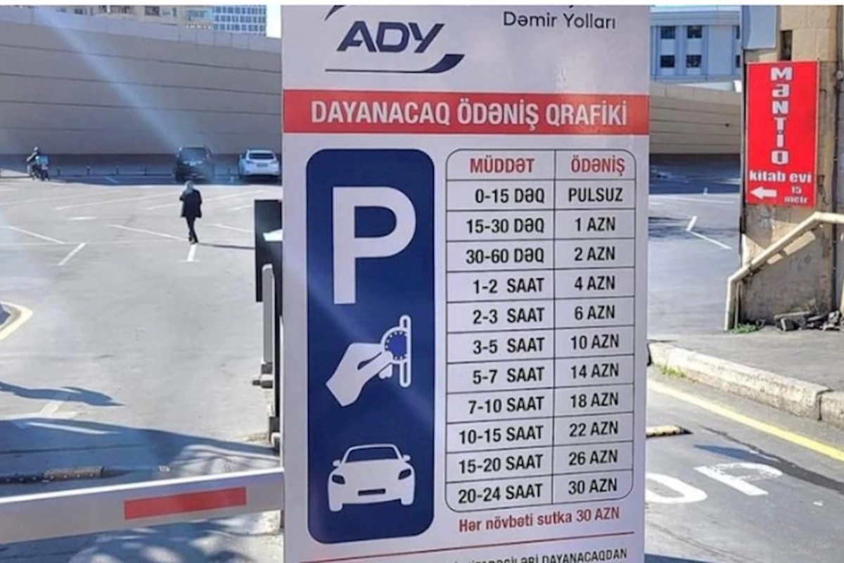 Bakı Dəmiryol Vağzalında avtomobillər üçün parkinq tarifləri müəyyənləşib