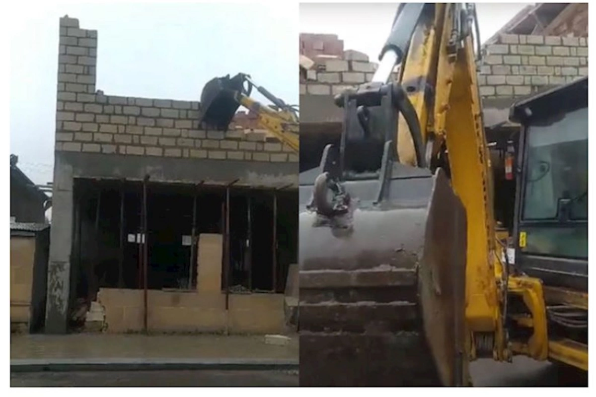 Tovuzda qanunsuz tikinti söküldü — VİDEO
