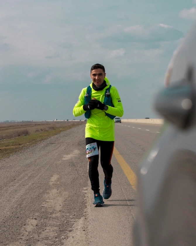Xankəndi–Bakı ultra marafonu: Ucardan start götürən üçüncü mərhələ Hacıqabulda başa çatıb (FOTO)