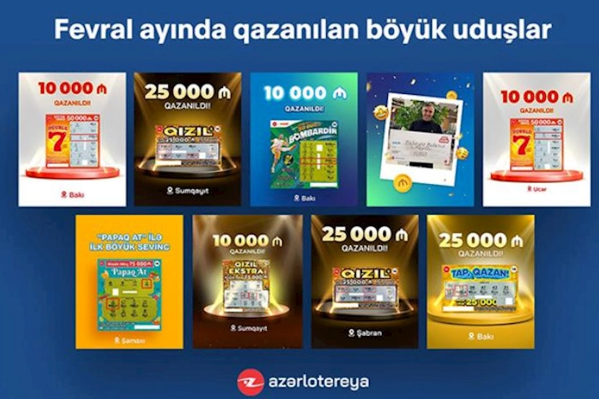 “Azərlotereya” fevralda 14 böyük uduş qazandırıb