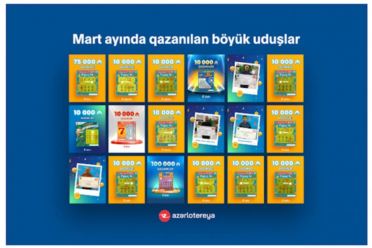 “Poz-Qazan” oyunlarında martda 16 böyük uduş qazanılıb