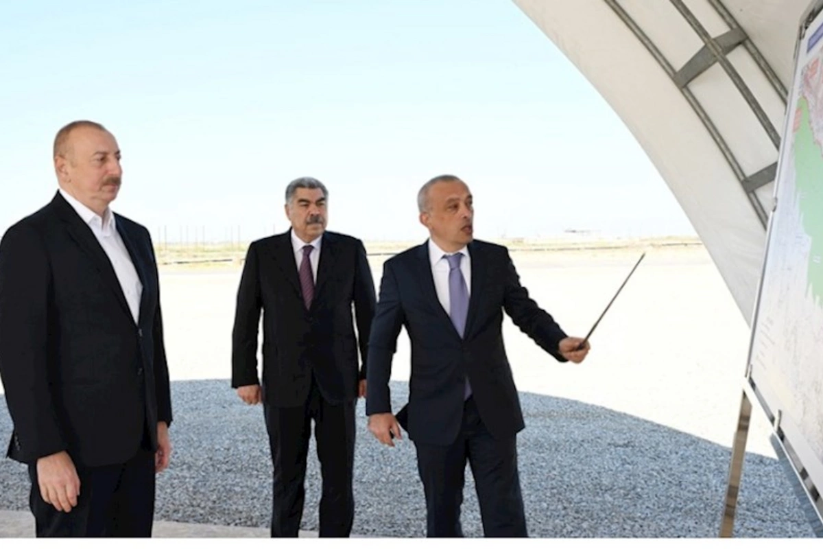 Prezident Şirvan suvarma kanalının təməlini qoydu — FOTOLAR (YENİLƏNİB)