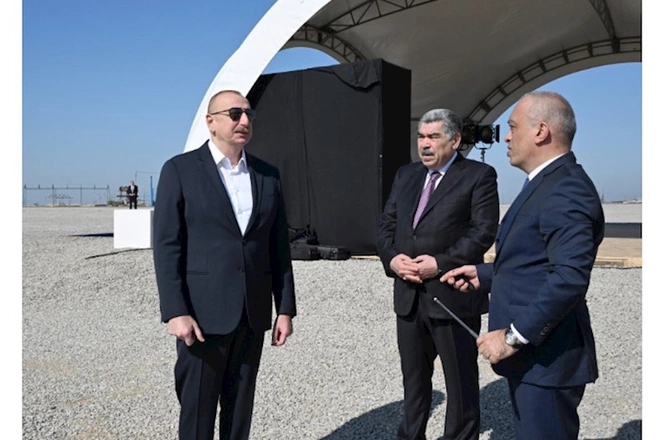 Prezident Şirvan suvarma kanalının təməlini qoydu — FOTOLAR (YENİLƏNİB) Prezident Şirvan suvarma kanalının təməlini qoydu — FOTOLAR (YENİLƏNİB)