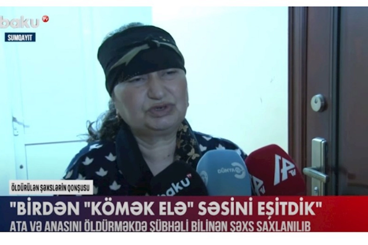 Qətlə yetirilən ər və arvadın qonşusu: Kömək elə sözünü eşitdik... — (VİDEO)