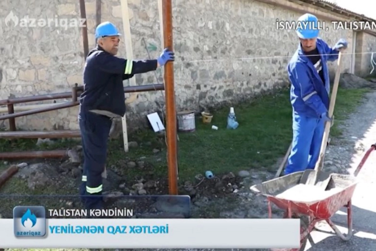 Talıstan kəndinin yenilənən qaz xətləri