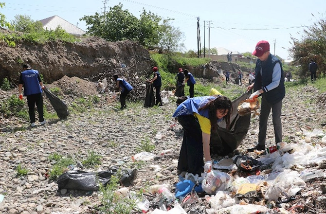 Samuxda ağacəkmə və təmizlik aksiyası keçirildi — FOTOLAR