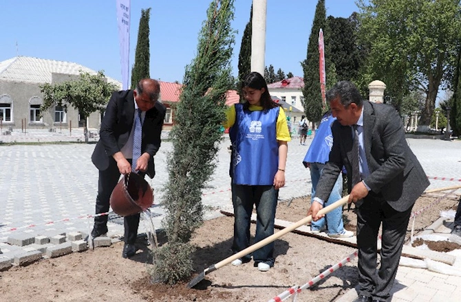 Samuxda ağacəkmə və təmizlik aksiyası keçirildi — FOTOLAR