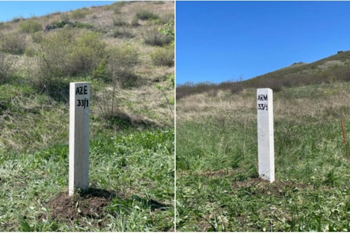 Azərbaycanla Ermənistan arasında ilk sərhəd dirəyi quraşdırıldı