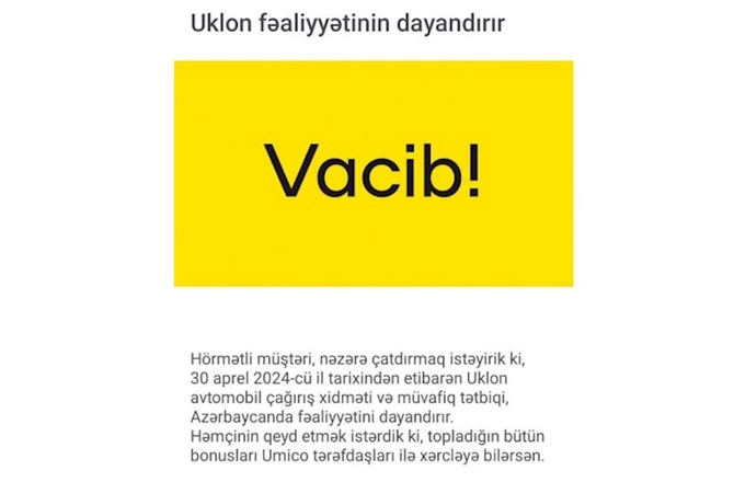 Azərbaycanda bu taksi şirkəti bağlanır — FOTO
