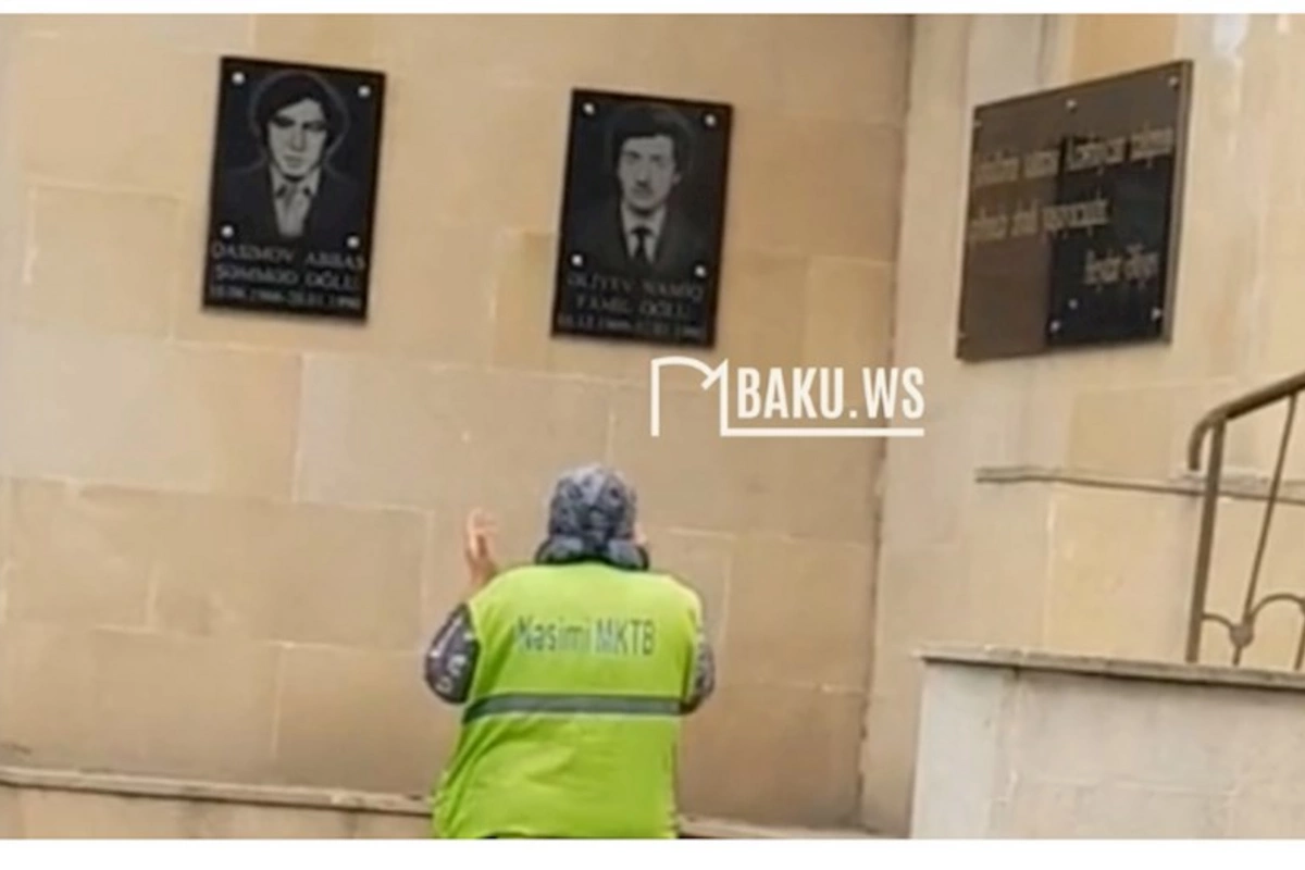 Bakıda təmizlik işçisinin bu görüntüsü gündəm oldu — VİDEO
