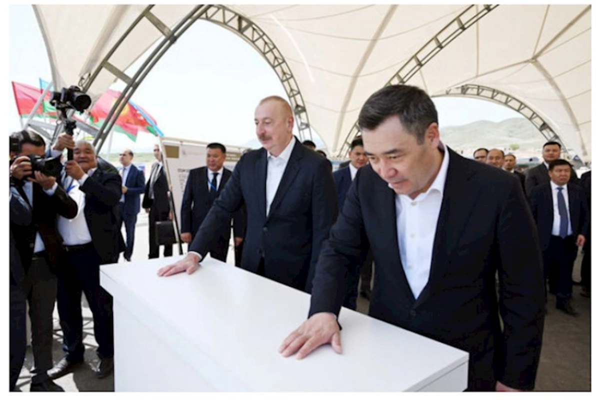 Prezidentlər Ağdamda məktəbin təməlqoyma mərasimində — FOTOLAR