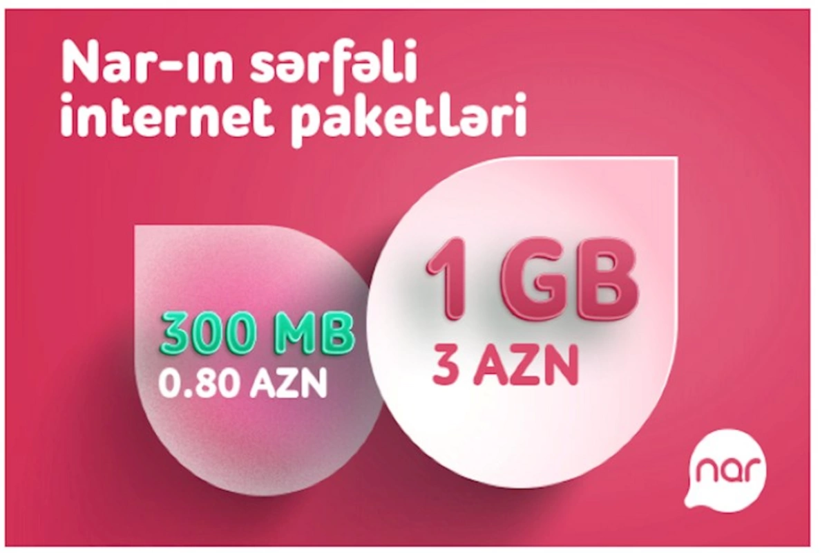 “Nar” hər kəsə sərfəli günlük internet paketlərini təqdim edir