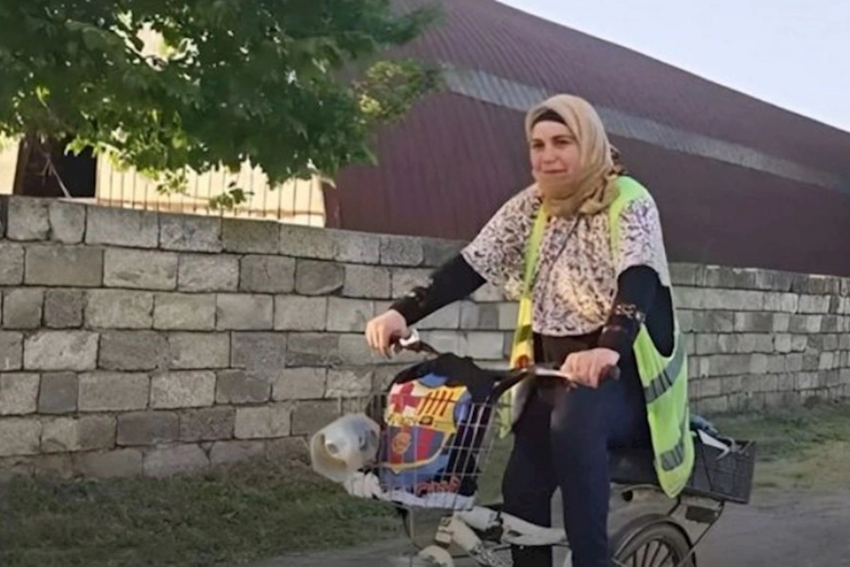 Masallıda velosipedlə işə gedib-gələn yeganə qadın — VİDEO