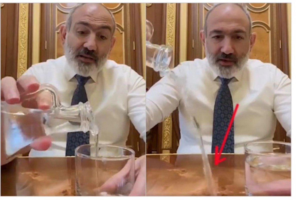 Paşinyan bir stəkan suyla ermənilərə ağıl öyrətdi — VİDEO