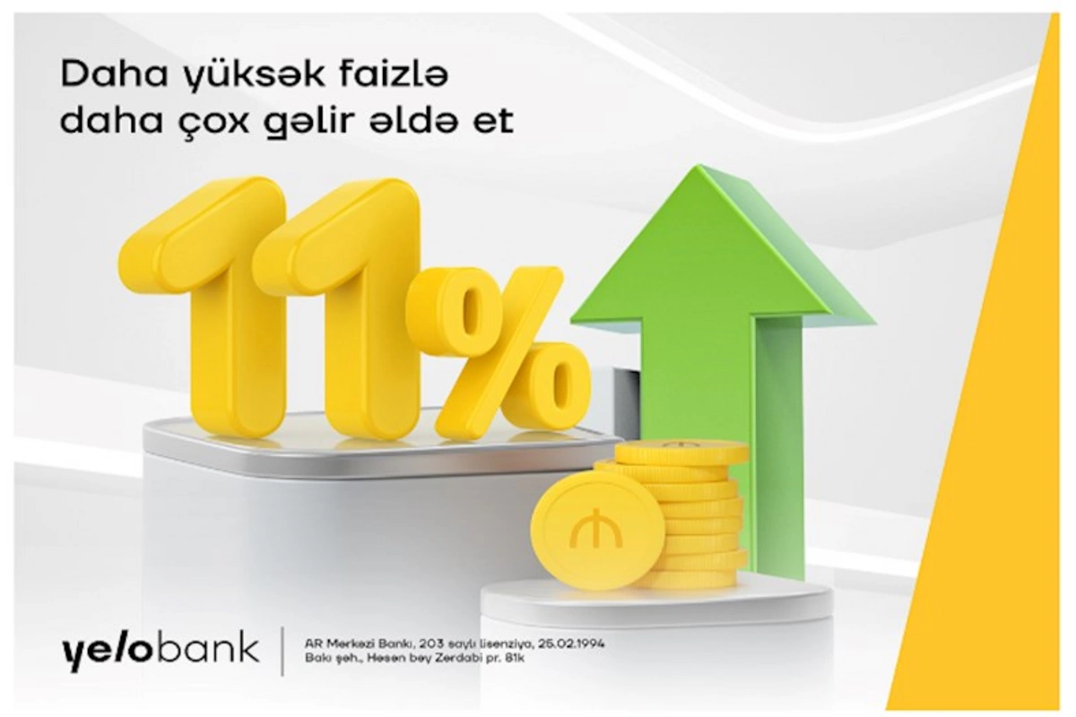 Yelo Bank-da əmanət yerləşdir, 11% gəlir qazan